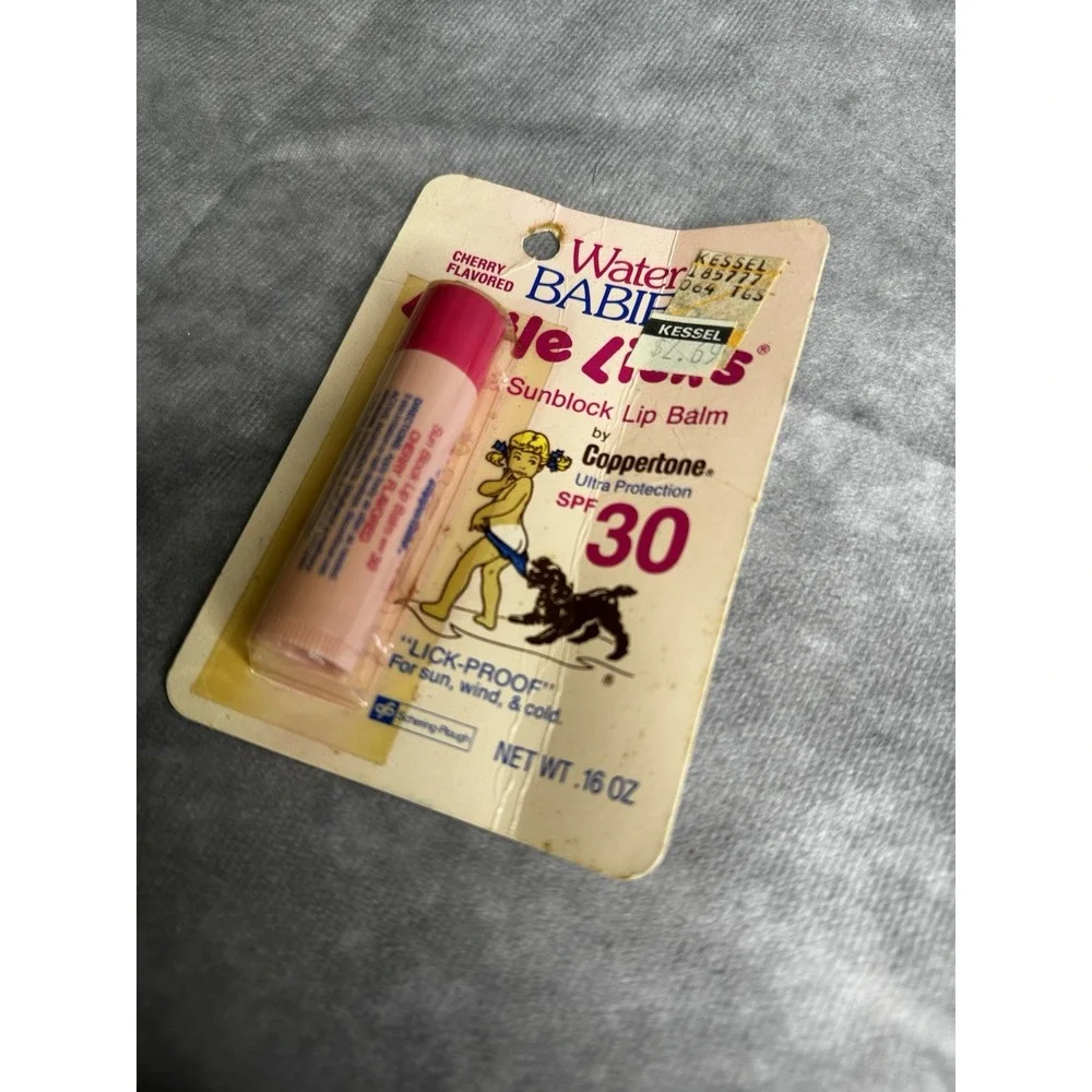 Vintage water‎ babies little licks sunblock lip balm cherry Coppertone 1990 new
